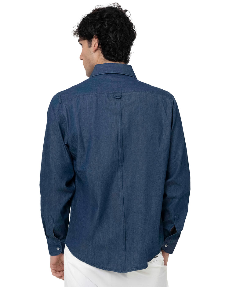 Why Not Brand Camicia Effetto Denim Chambrè