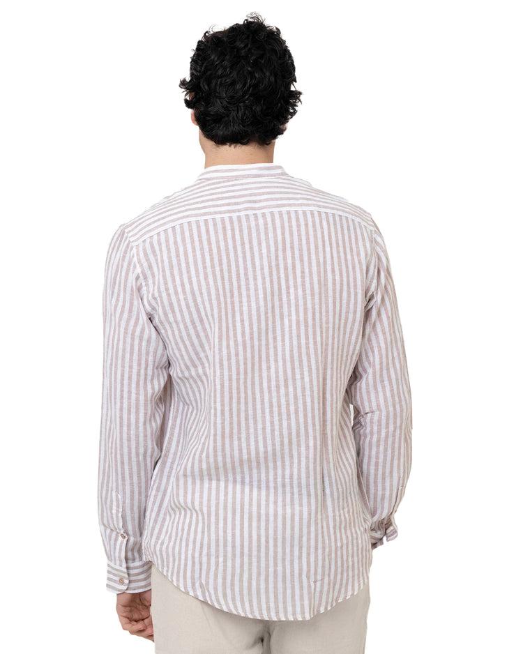 Why Not Brand Camicia In Lino A Righe Strette