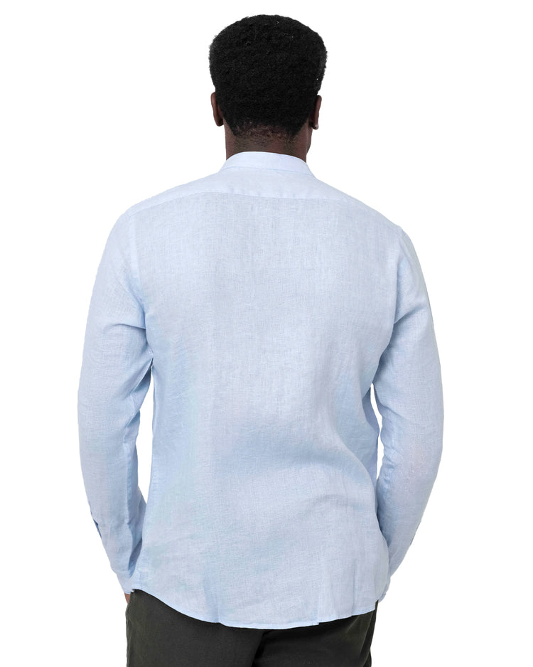 Why Not Brand Camicia In Lino Con Collo Koreano