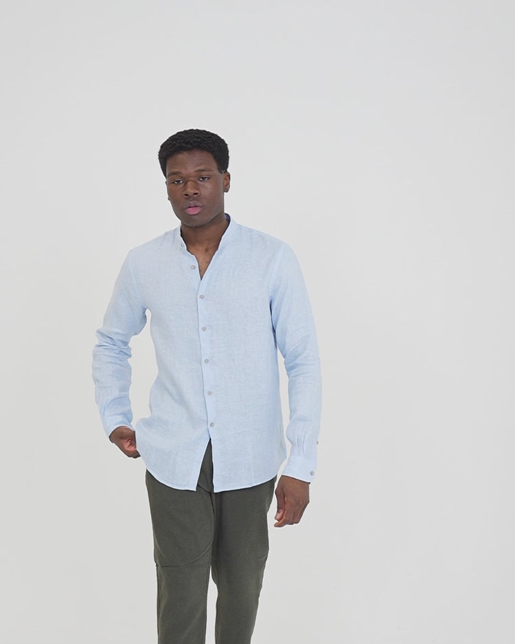 Why not brand Camicia in Lino con Collo Koreano