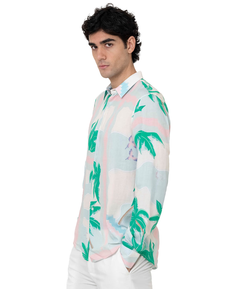 Why Not Brand Camicia Manica Lunga Con Palme