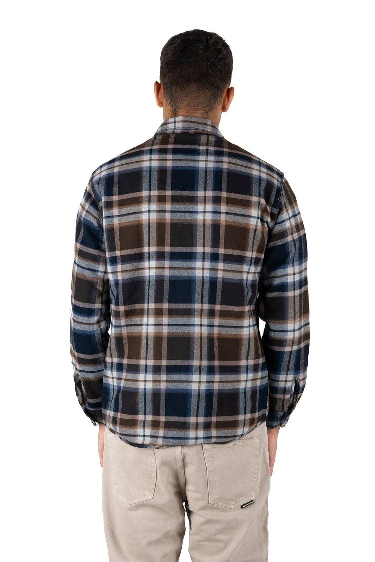 Why Not Brand Giacca Camicia A Quadri Marrone