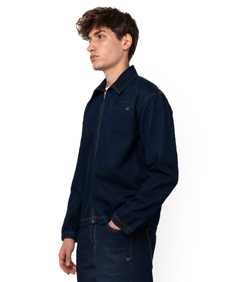 Why Not Brand Giacca In Denim Con Zip Blu Wash