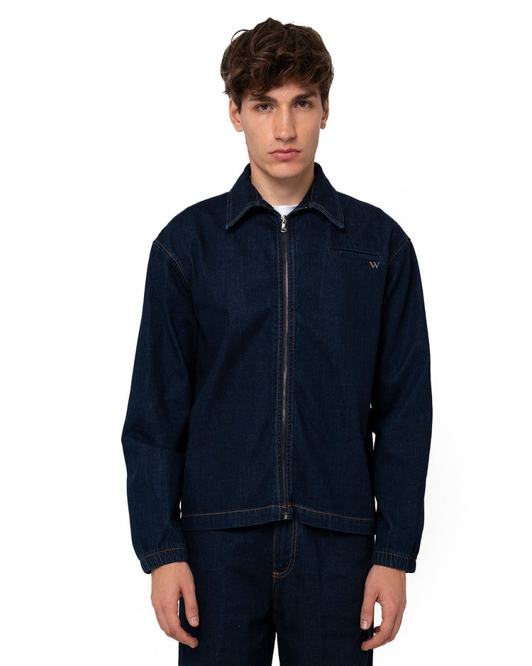 Why not brand Giacca in denim con zip blu wash