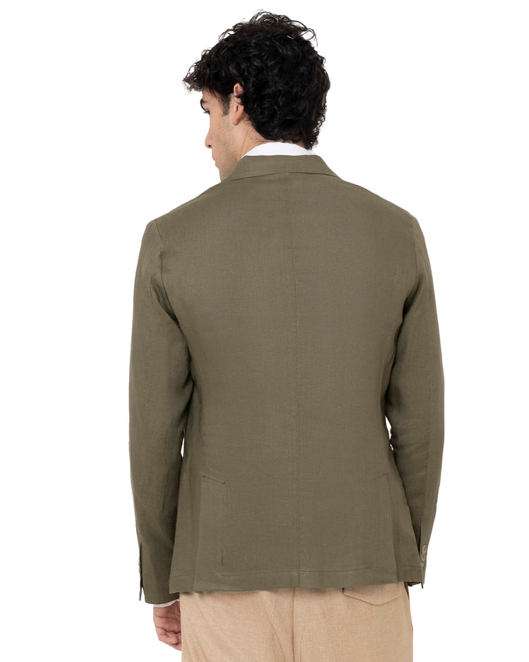 Why Not Brand Giacca Monopetto In Lino Con Tasche