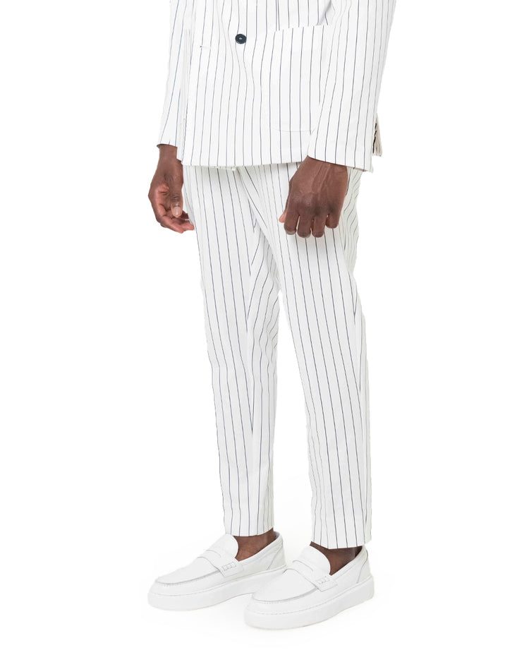 Why Not Brand Pantalone Gessato Con Tasche A Filo