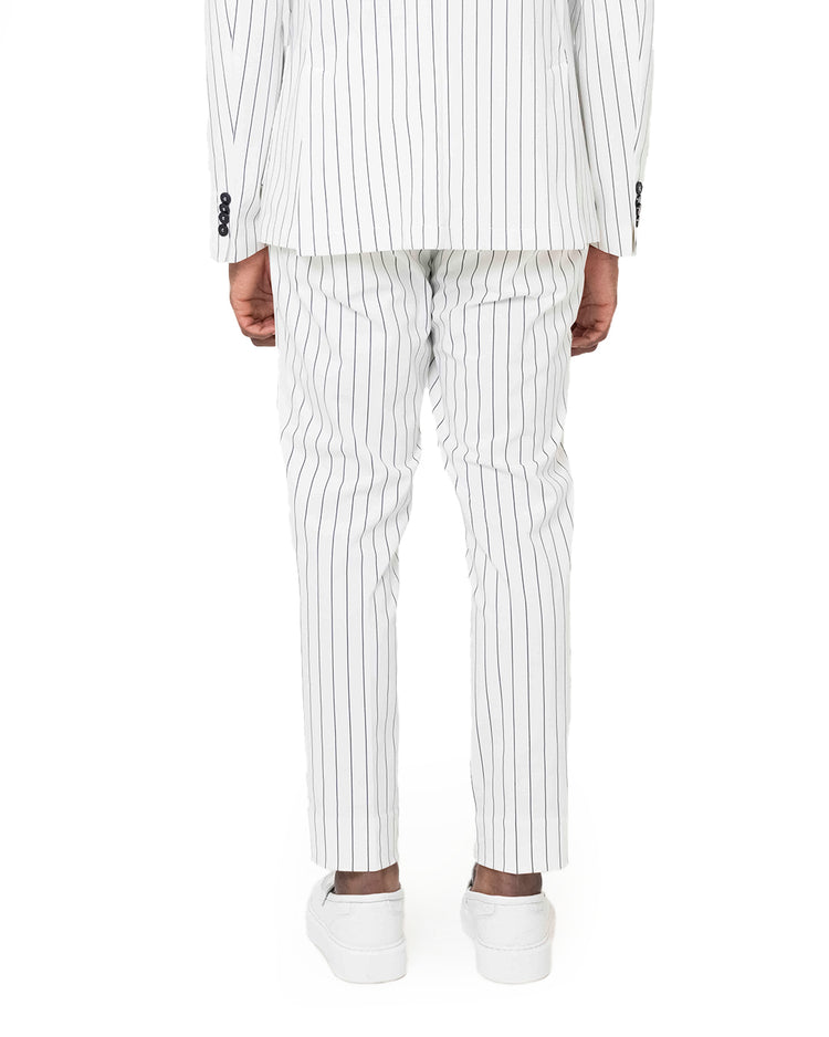 Why Not Brand Pantalone Gessato Con Tasche A Filo