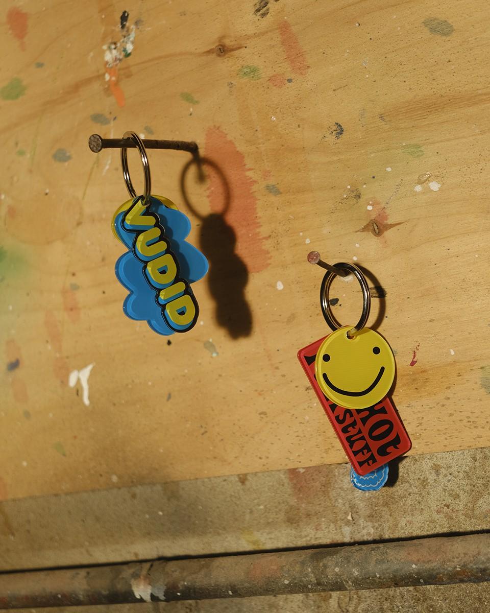Wood'd Crazy Smile Keychain