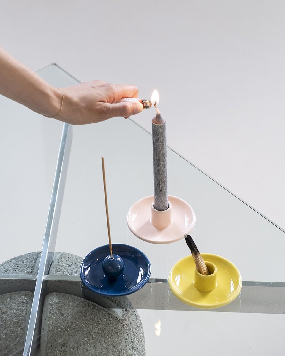 Wood'd PALO SANTO PLATE BLUE