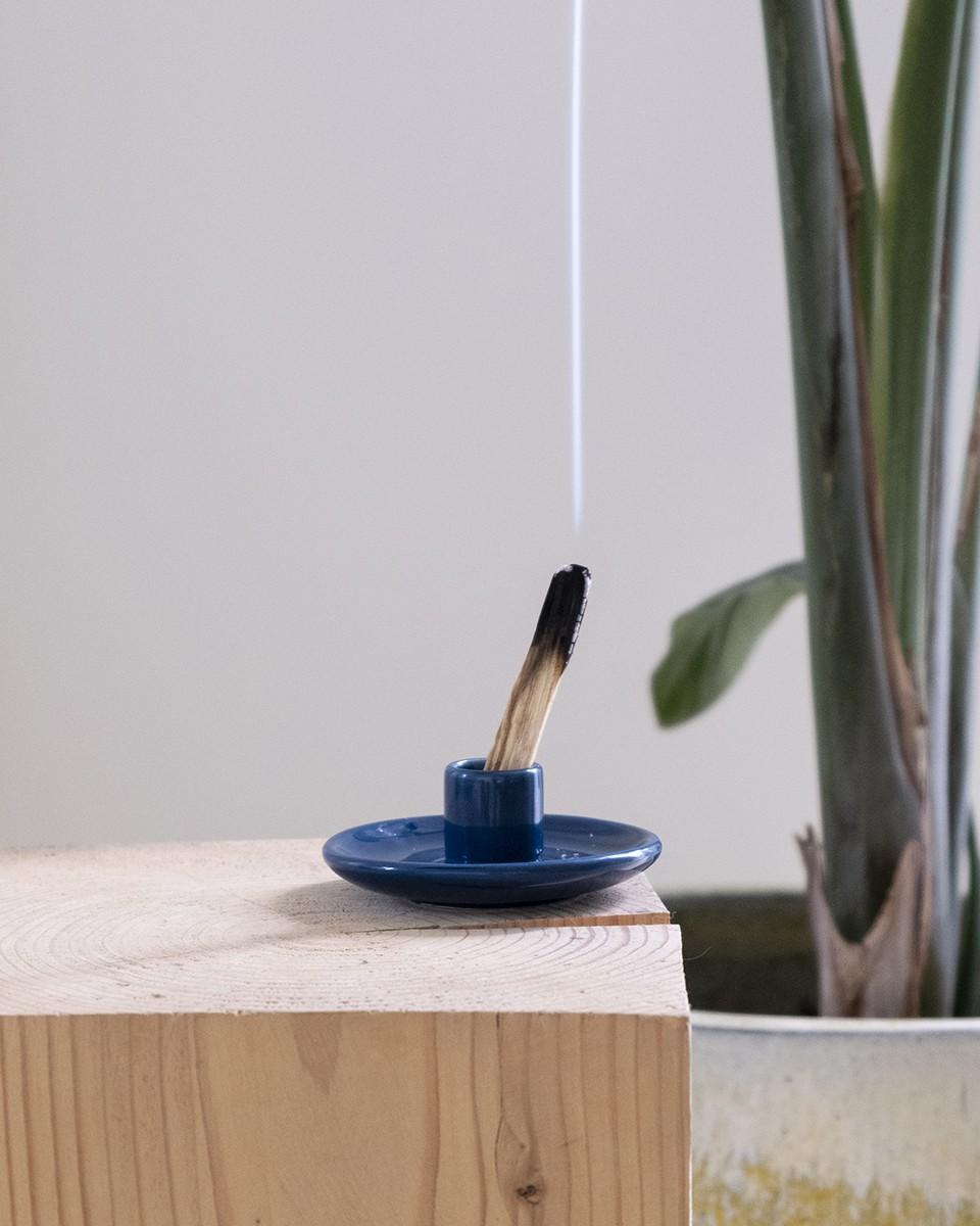 Wood'd PALO SANTO PLATE BLUE