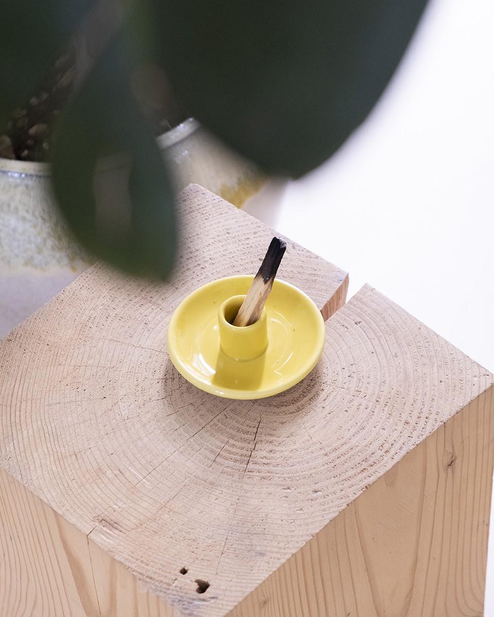 Wood'd PALO SANTO PLATE YELLOW