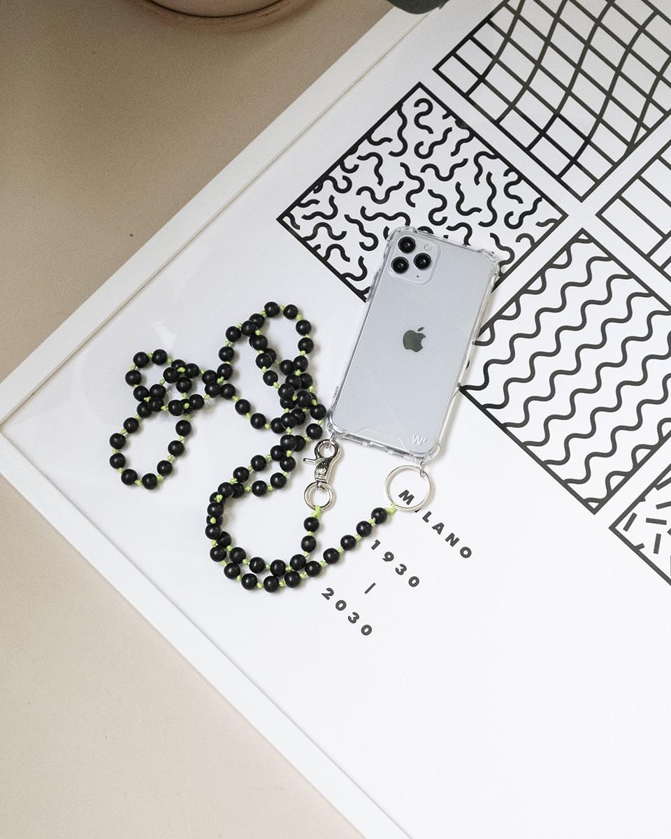 Wood'd Pearls Black Necklace