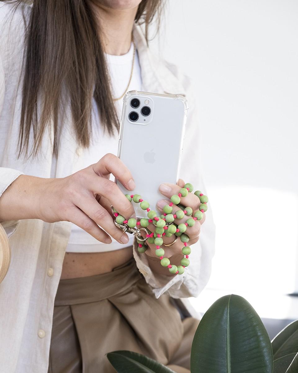 Wood'd Pearls Green Necklace