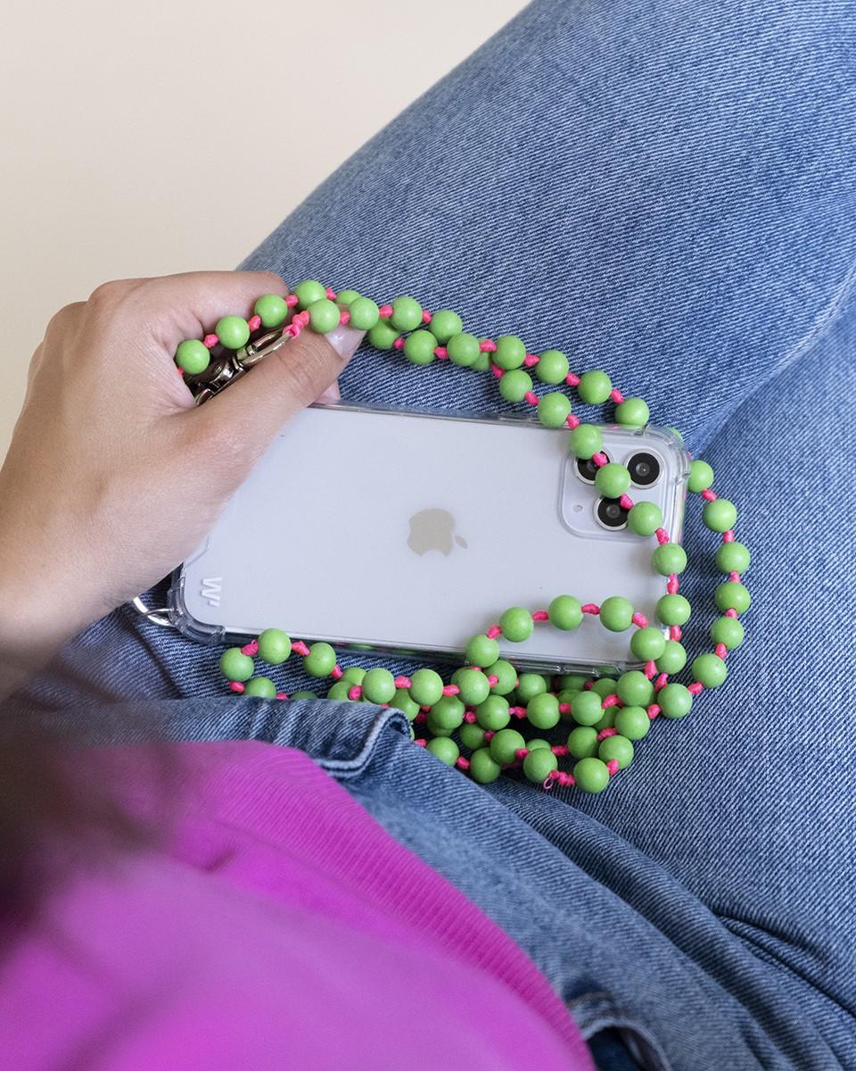 Wood'd Pearls Green Necklace