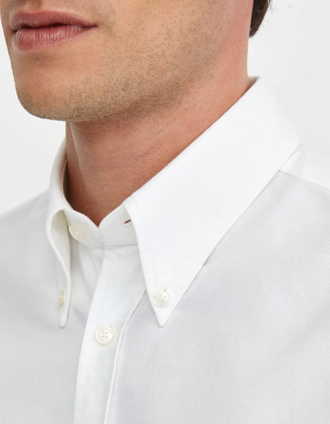 Xacus Camicia Collo button down Tinta Unita Oxford Bianco