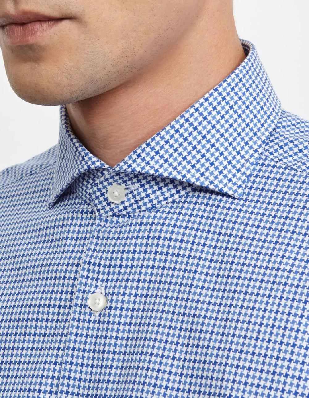 Xacus Camicia Collo francese Fantasia Armaturato Blu