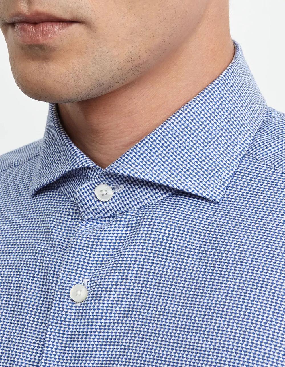 Xacus Camicia Collo francese Fantasia Armaturato Blu