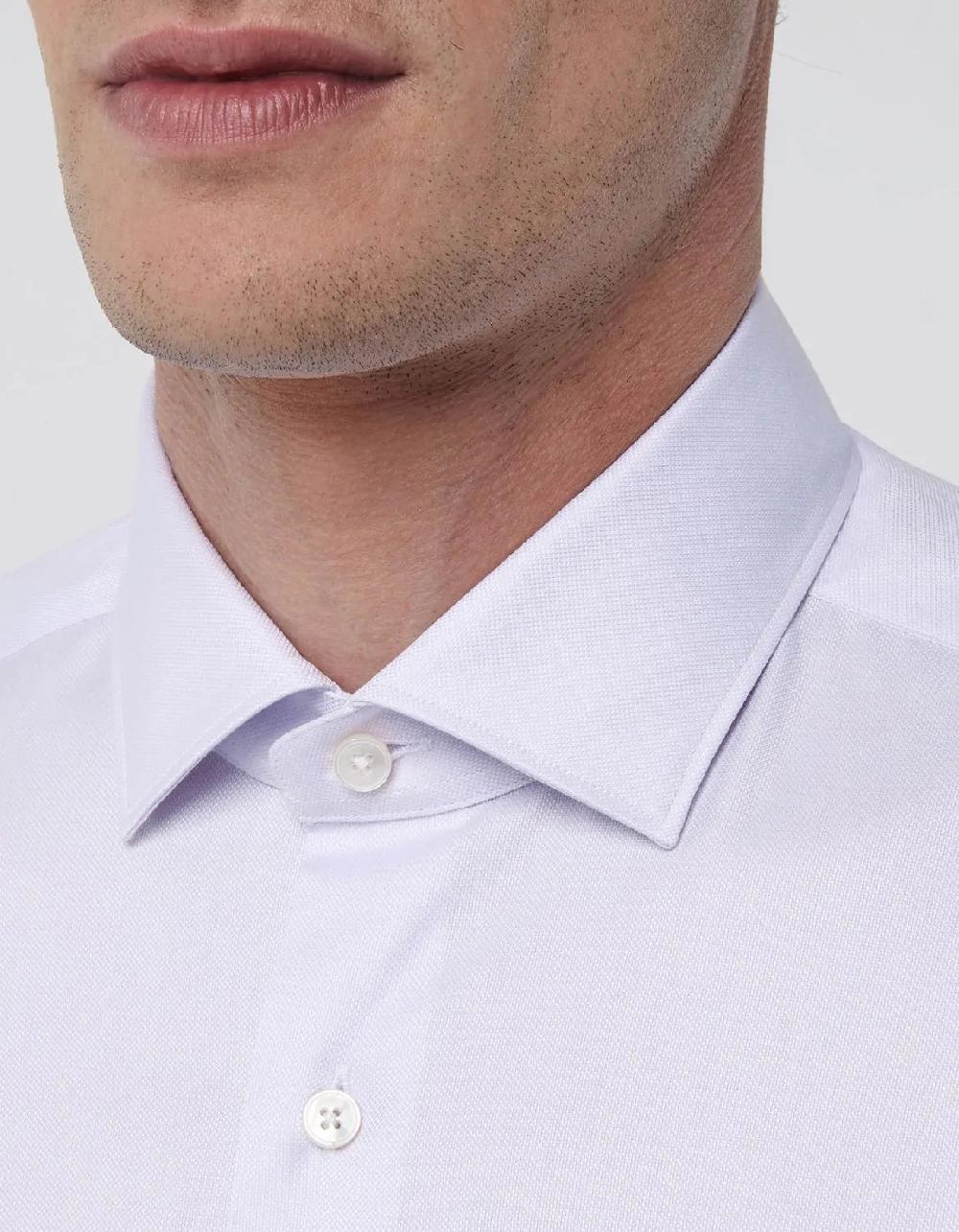 Xacus Camicia Collo francese piccolo Tinta Unita Oxford Lilla