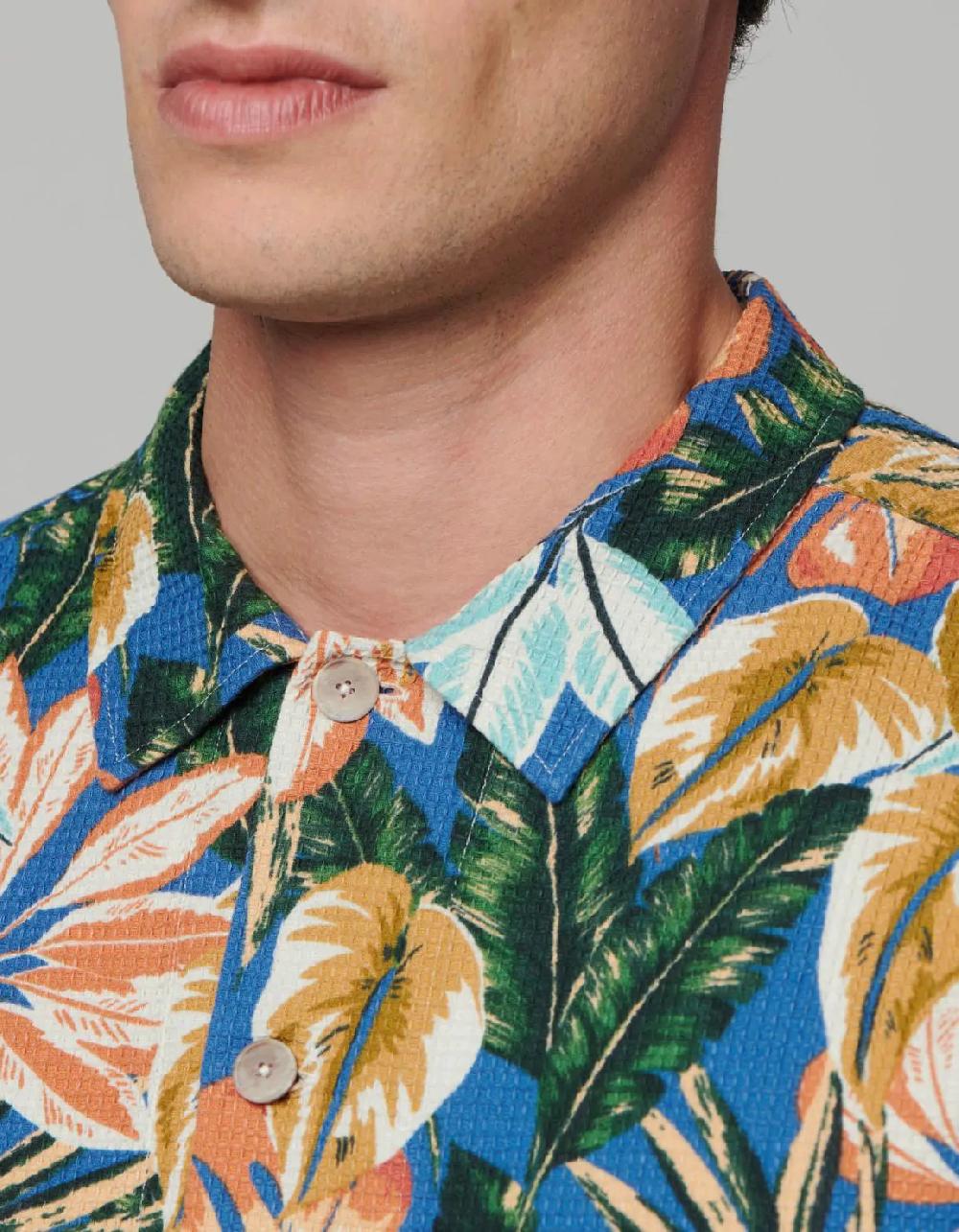 Xacus Camicia Collo italiano Fantasia Armaturato Multicolor
