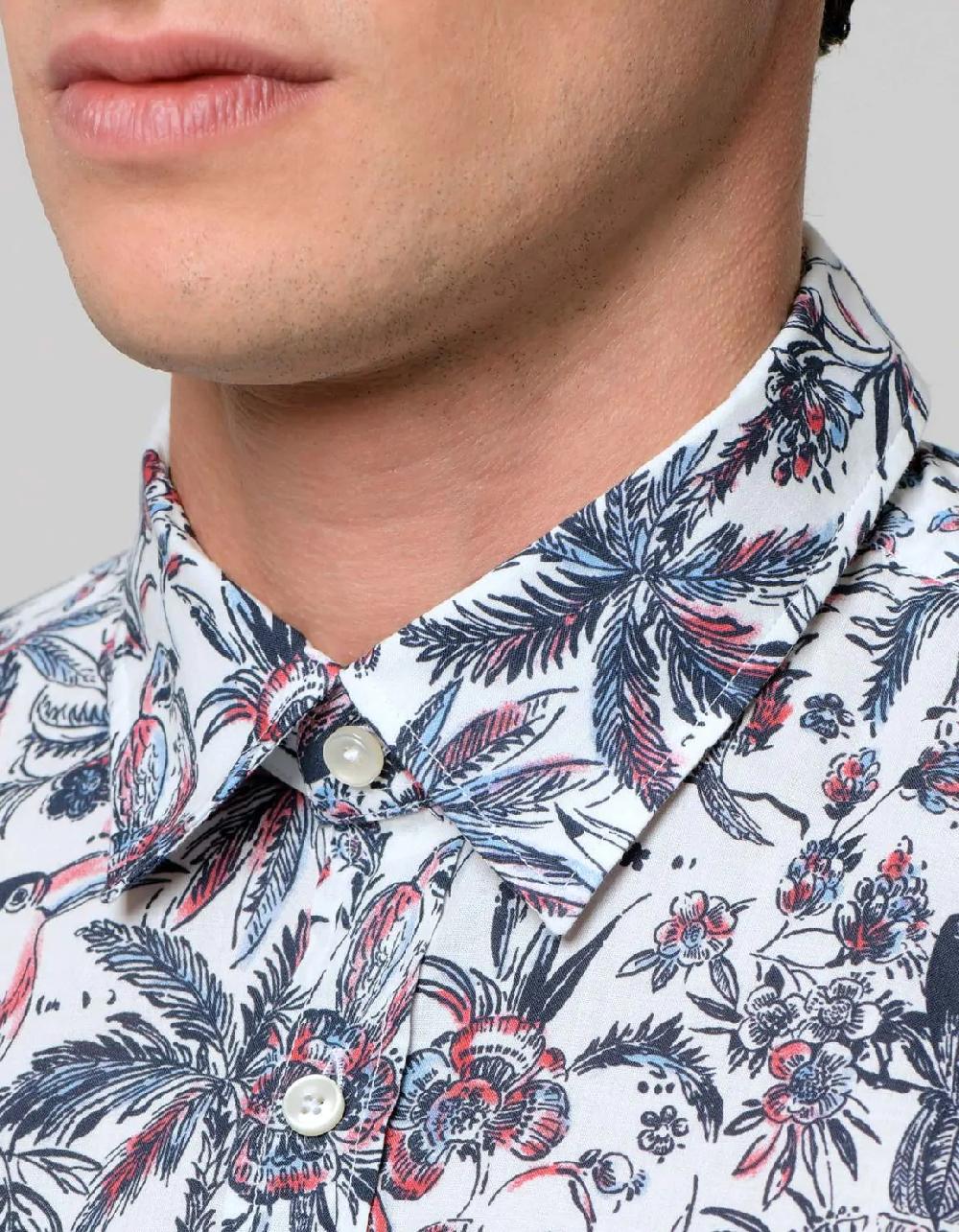 Xacus Camicia Collo italiano Fantasia Mussola Multicolor