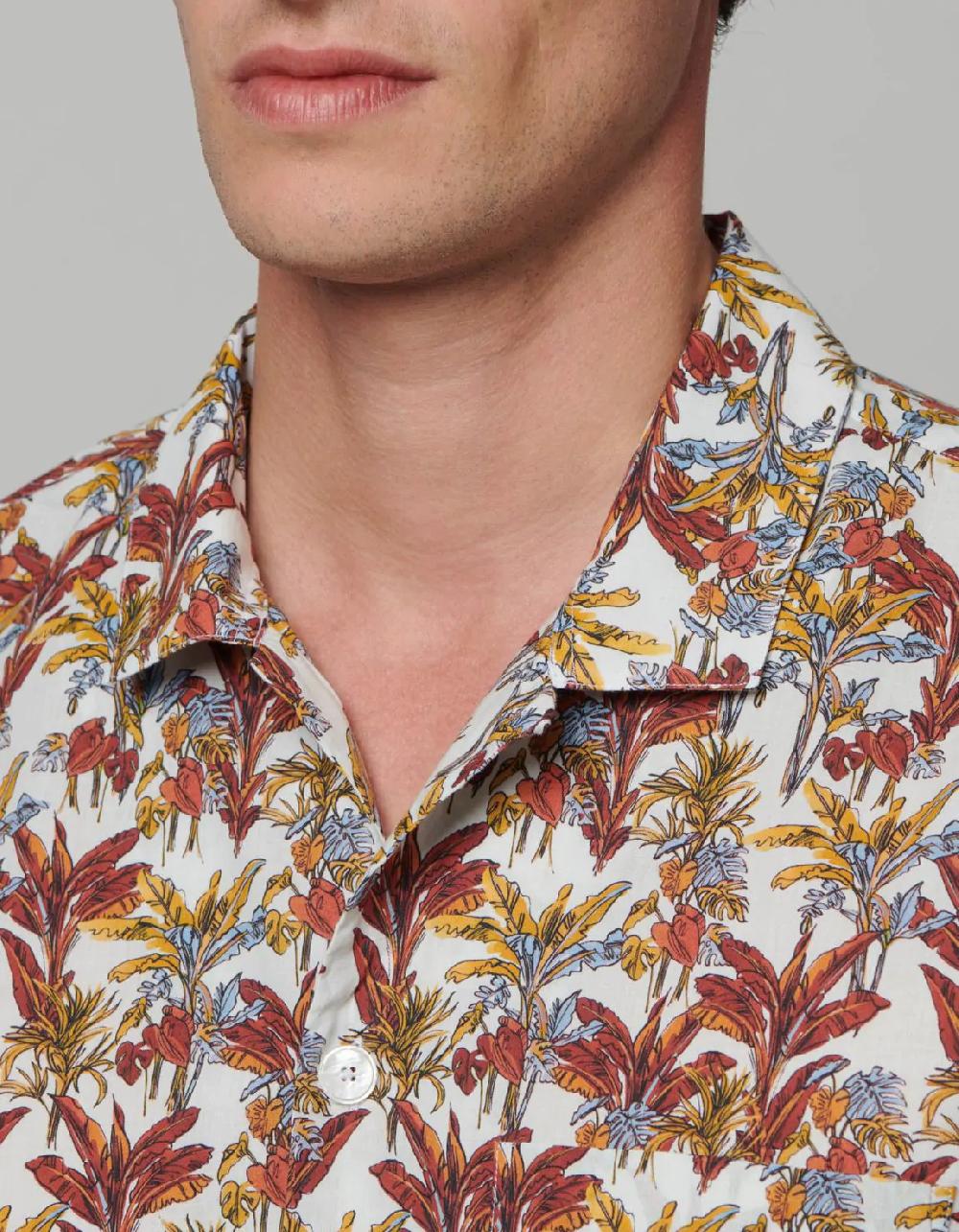 Xacus Camicia Collo italiano Fantasia Mussola Multicolor