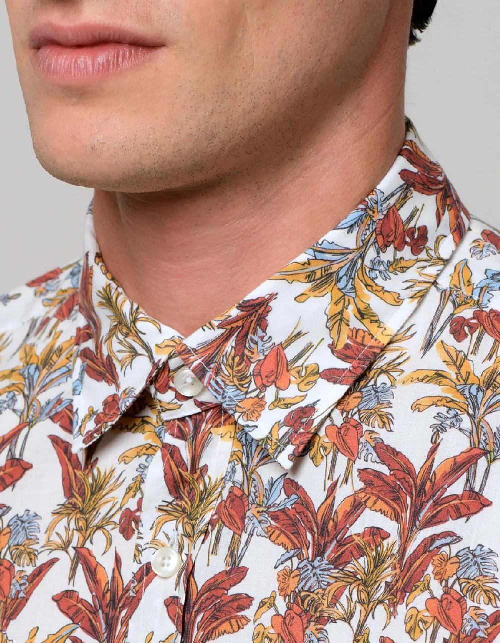 Xacus Camicia Collo italiano Fantasia Mussola Multicolor