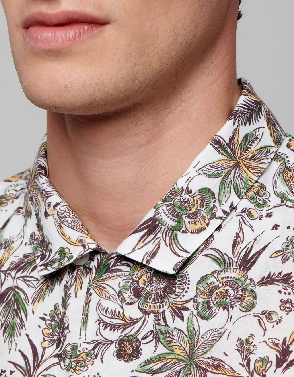 Xacus Camicia Collo italiano Fantasia Mussola Multicolor