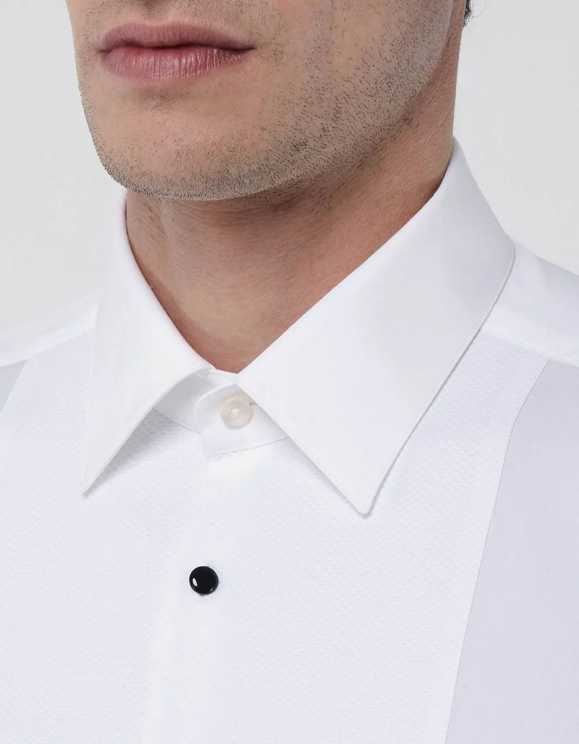 Xacus Camicia Collo italiano Tinta Unita Popeline Bianco