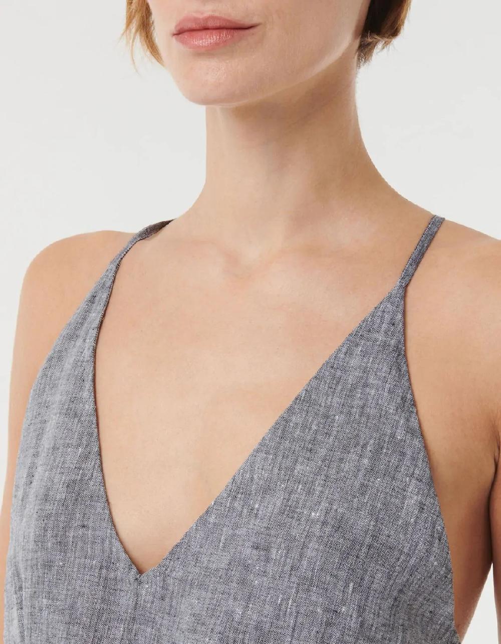 Xacus Abito Grigio melange Lino Tinta Unita