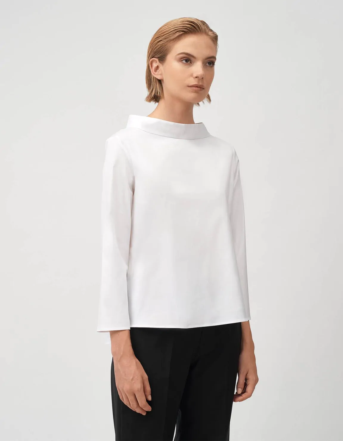 Xacus Blusa Bianco Stretch Tinta Unita