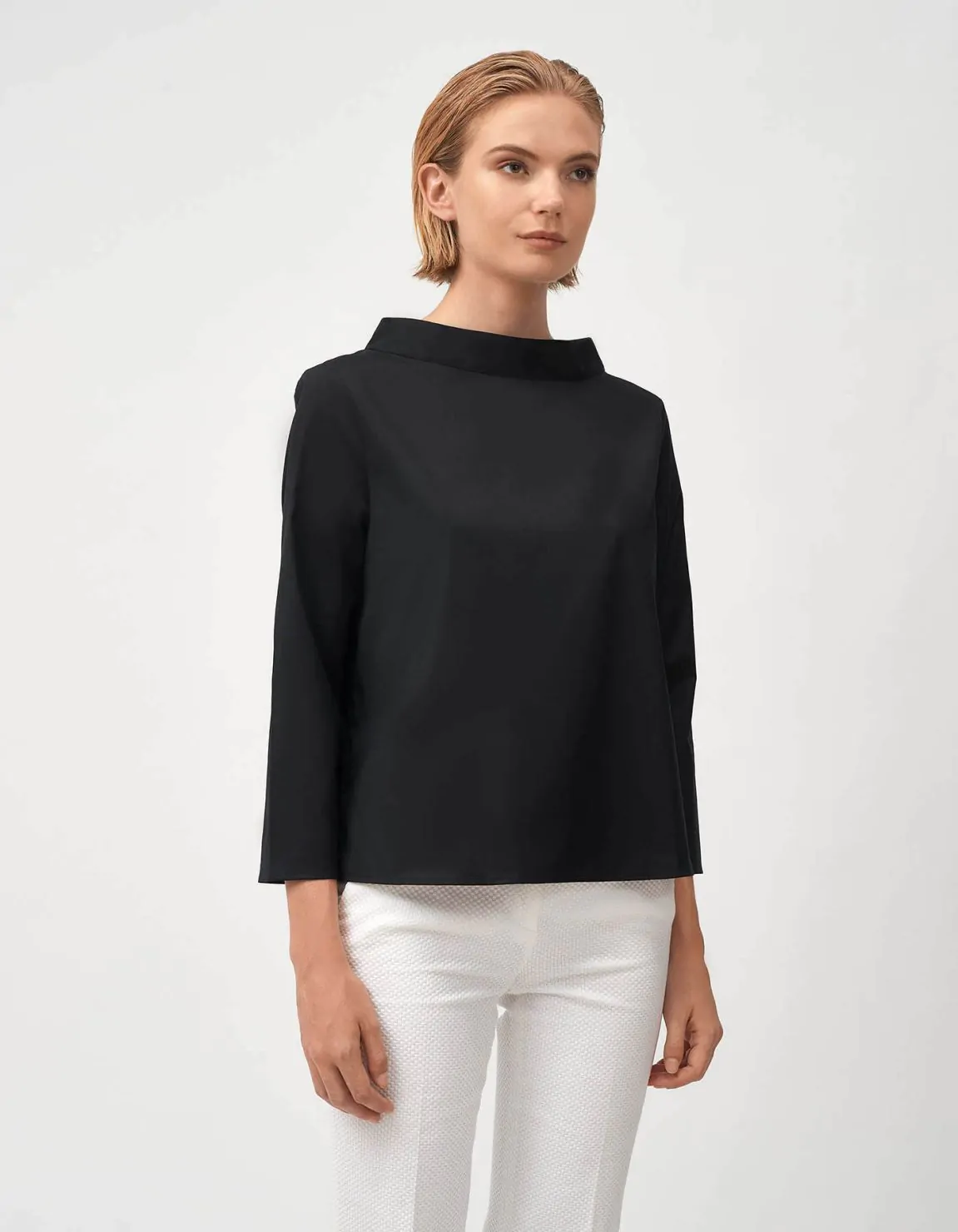 Xacus Blusa Nero Stretch Tinta Unita