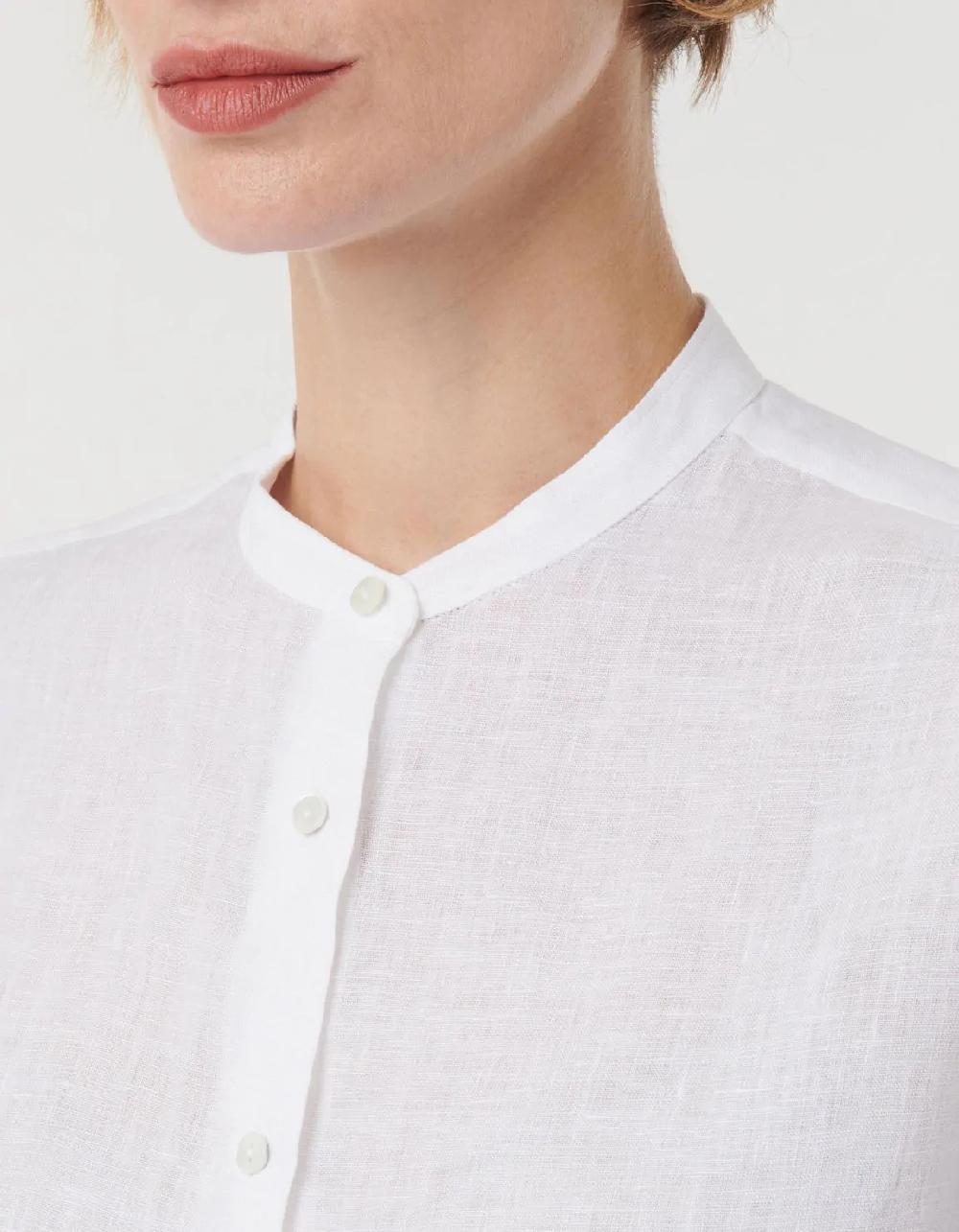 Xacus Camicia Bianco Lino Tinta Unita