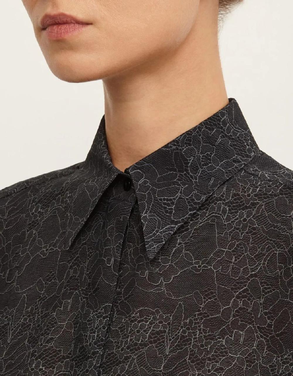 Xacus Camicia Bianco nero Viscosa Fantasia