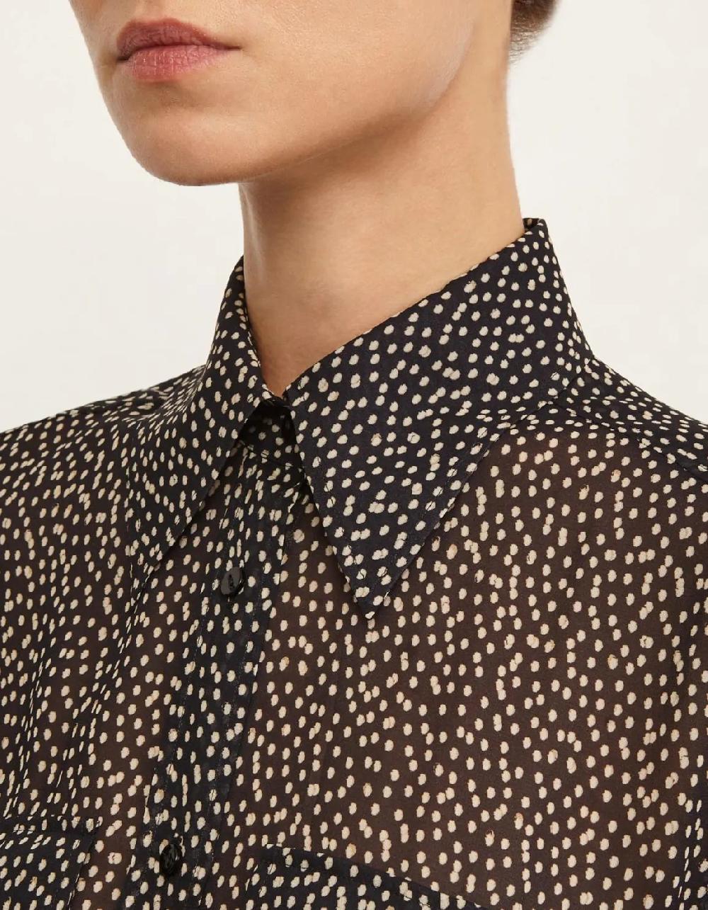 Xacus Camicia Bianco nero Viscosa Fantasia