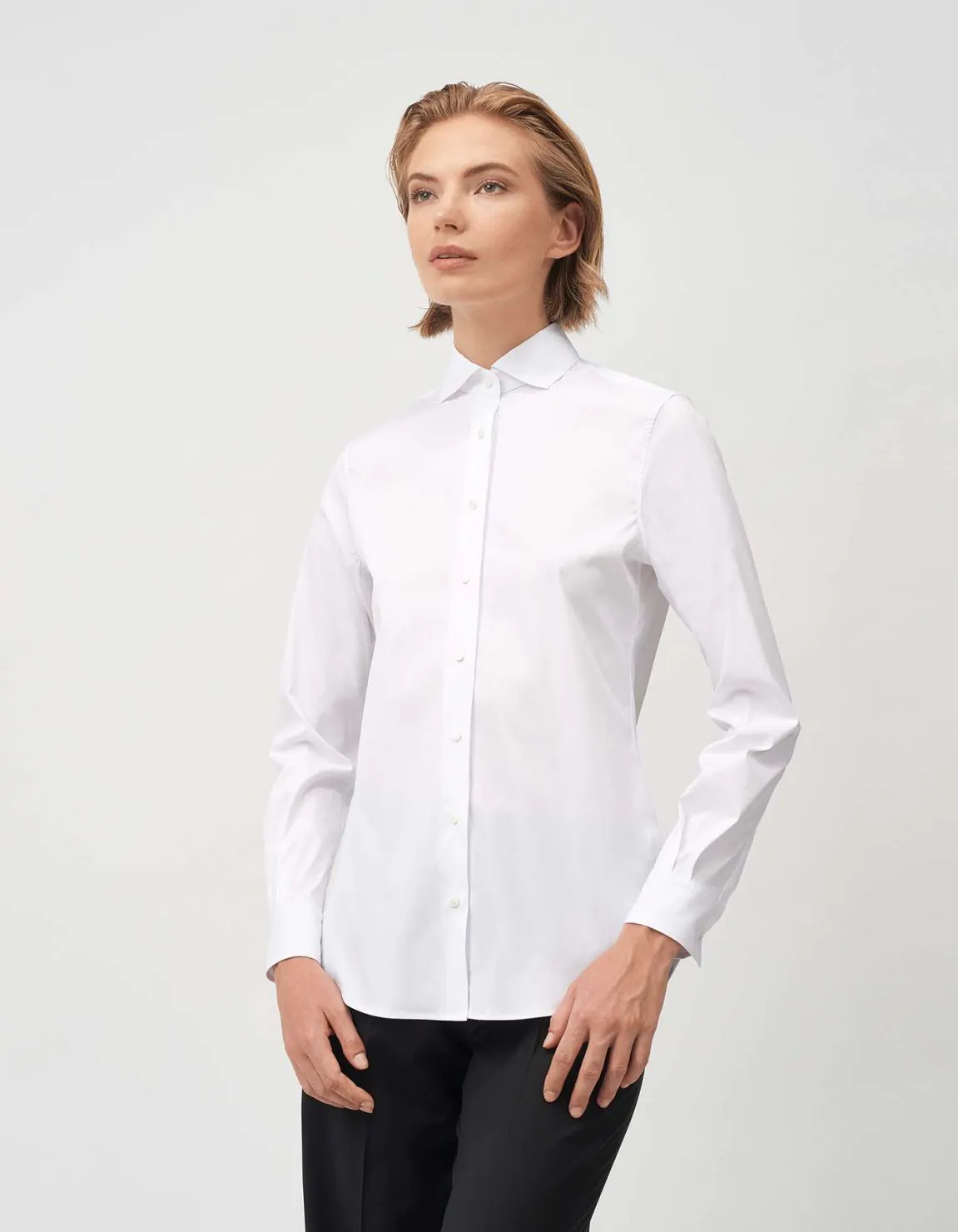 Xacus Camicia Bianco Stretch Tinta Unita