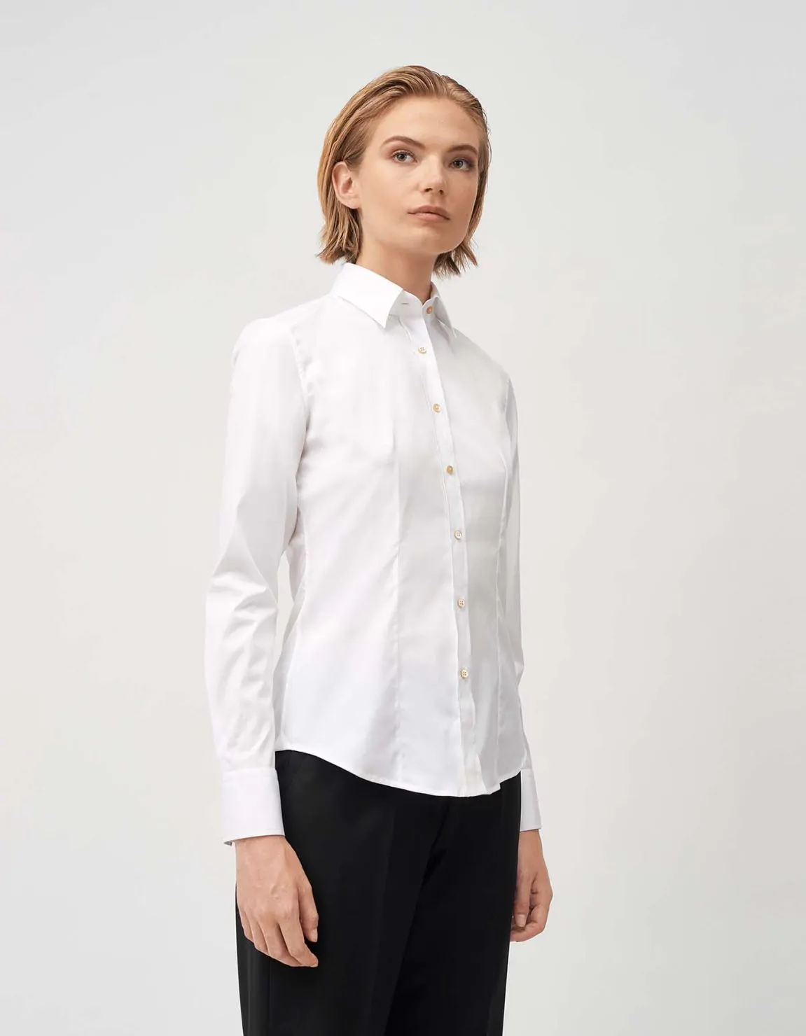 Xacus Camicia Bianco Stretch Tinta Unita