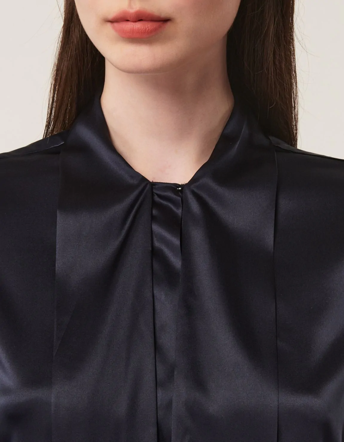 Xacus Camicia Blu navy Seta Tinta Unita