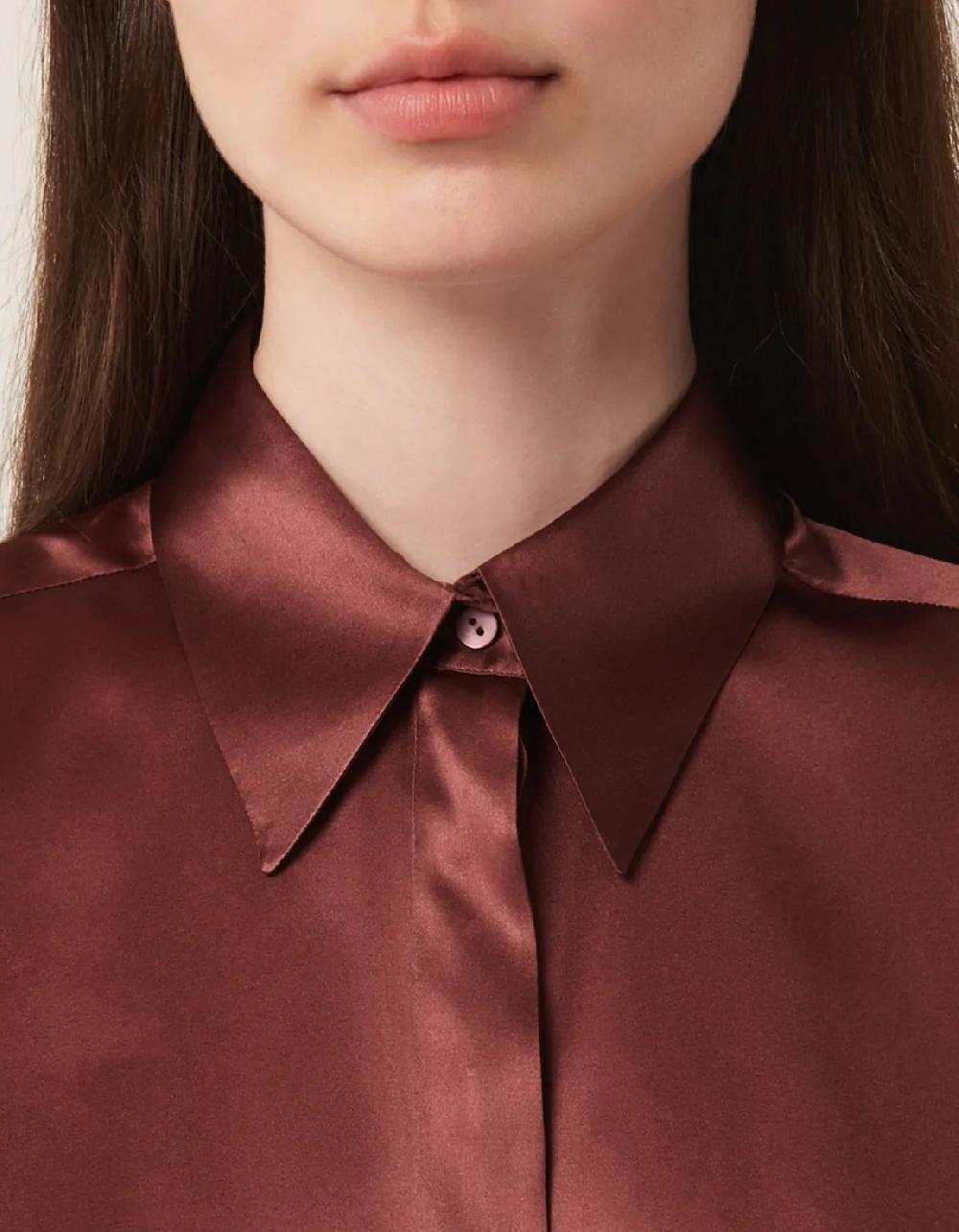 Xacus Camicia Bruciato Seta Tinta Unita