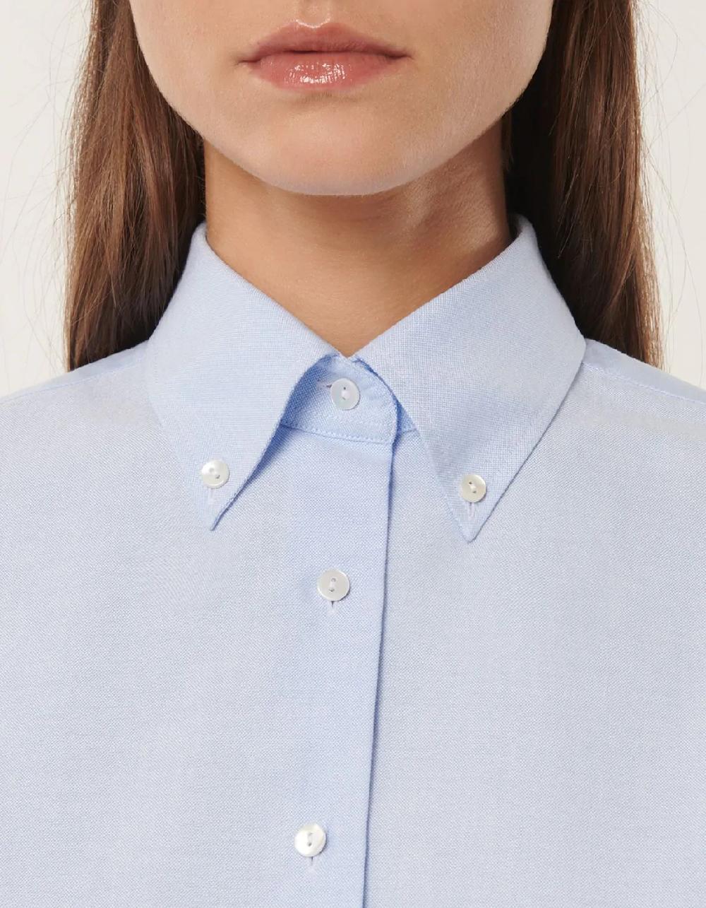 Xacus Camicia Celeste Cotone Tinta Unita