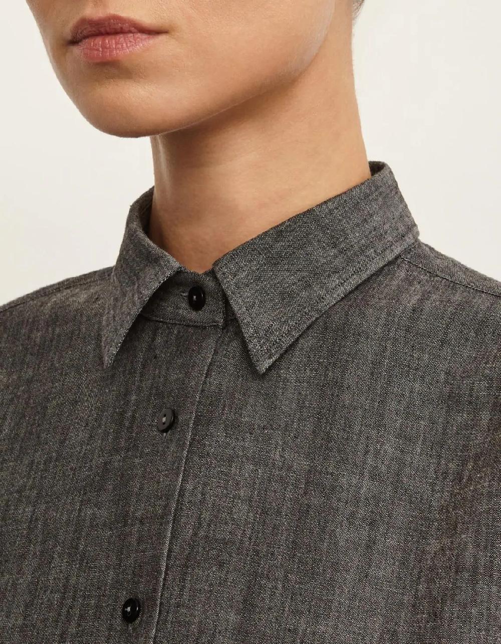 Xacus Camicia Grigio scuro Cotone Tinta Unita