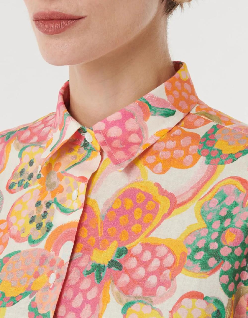 Xacus Camicia Multicolor Misto lino Fantasia