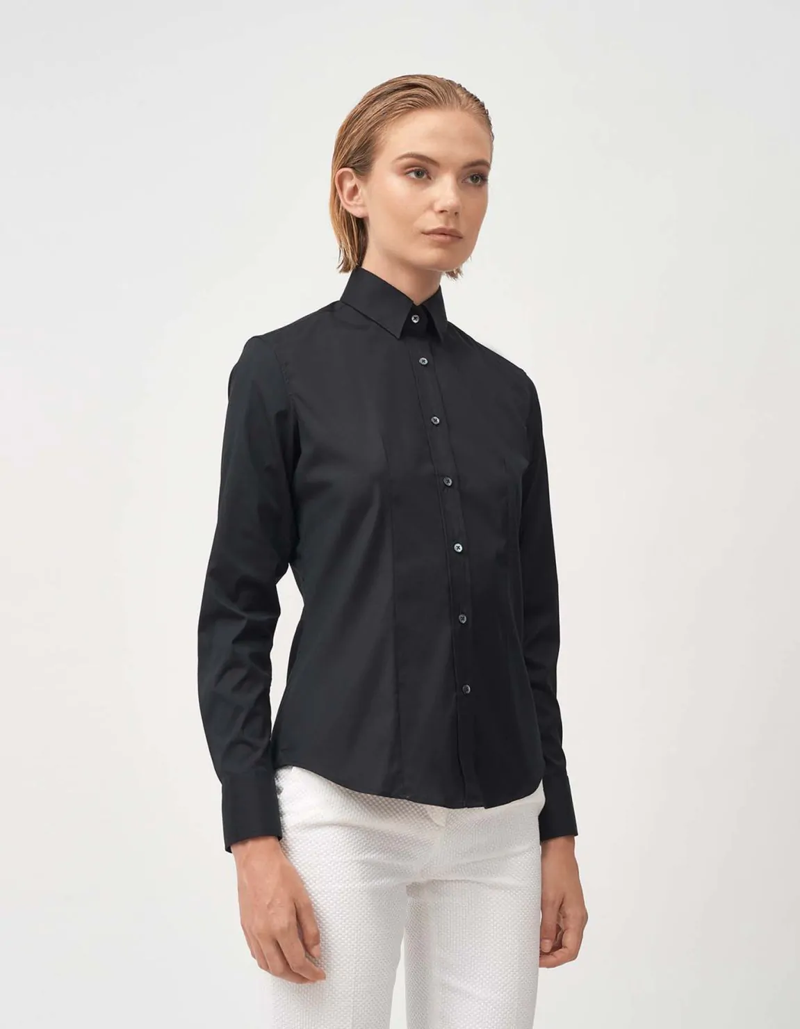 Xacus Camicia Nero Stretch Tinta Unita