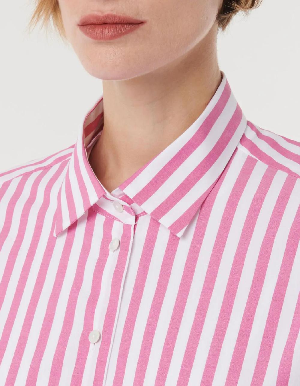 Xacus Camicia Rosa scuro Cotone Righe