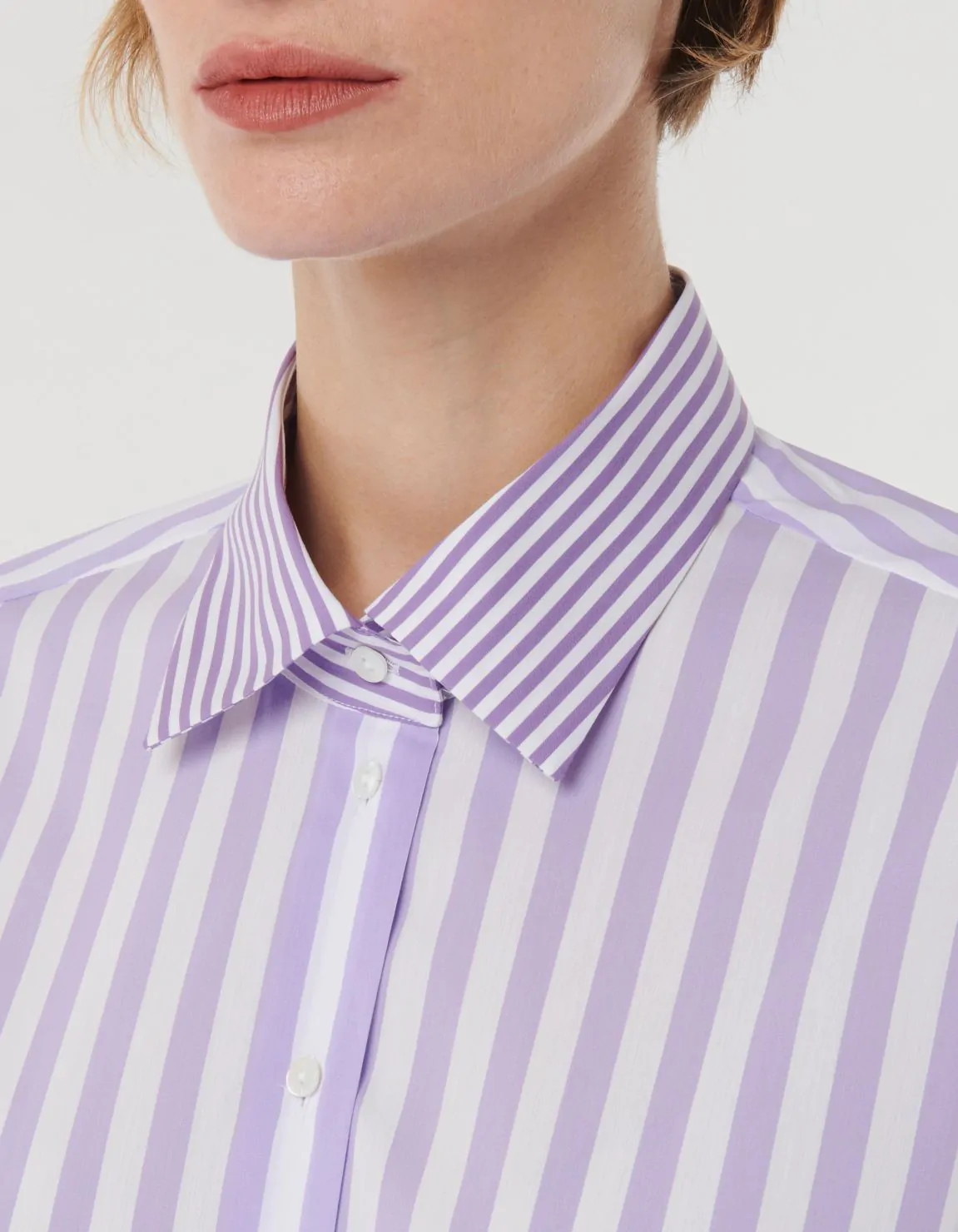 Xacus Camicia Viola chiaro Stretch Righe