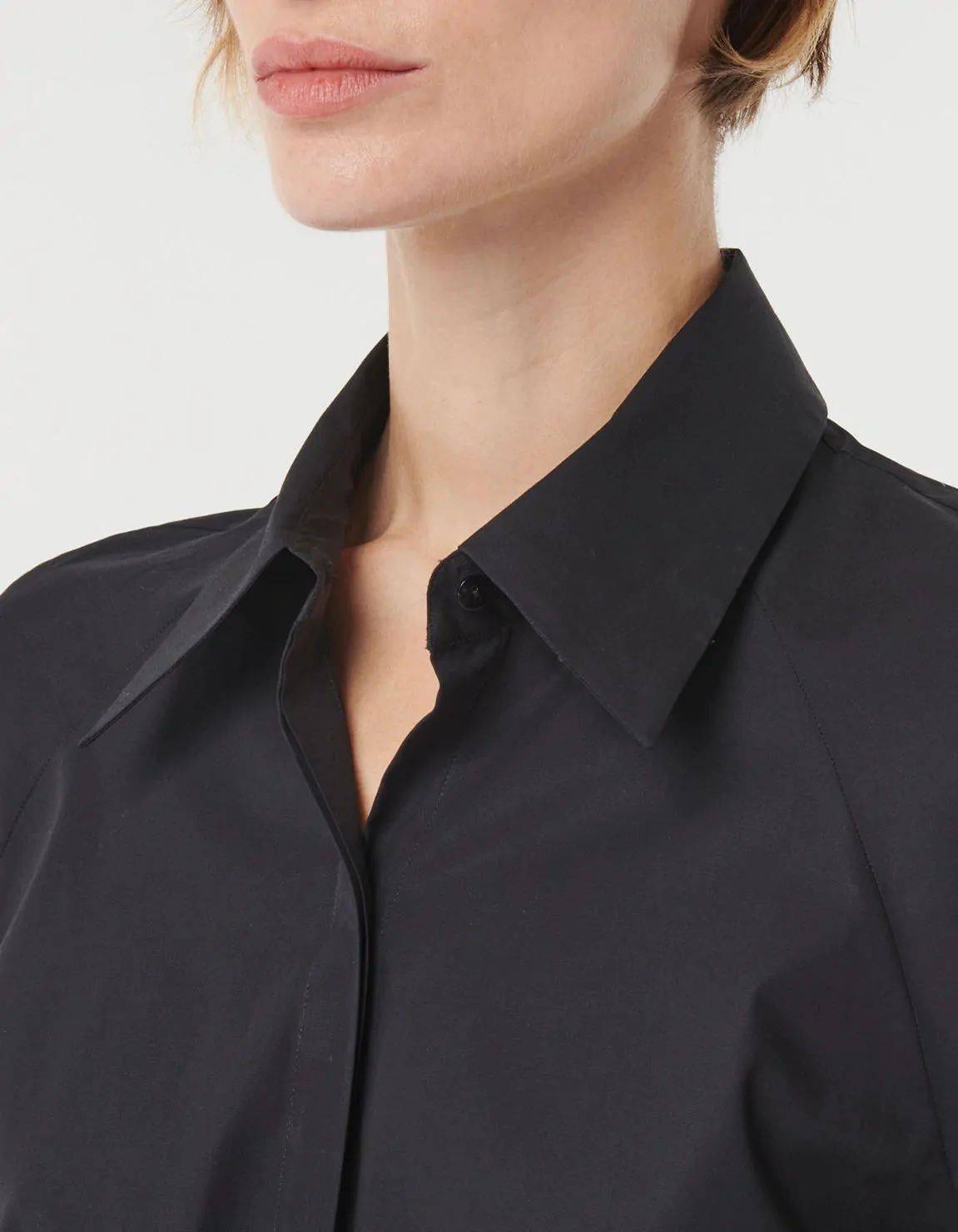 Xacus Chemisier Nero Cotone Tinta Unita