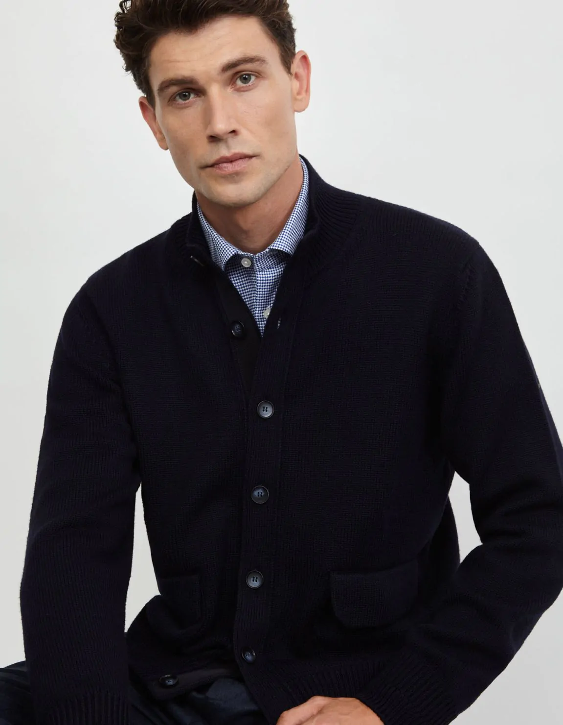 Xacus Maglia Blu navy Filato lana merino finezza 5