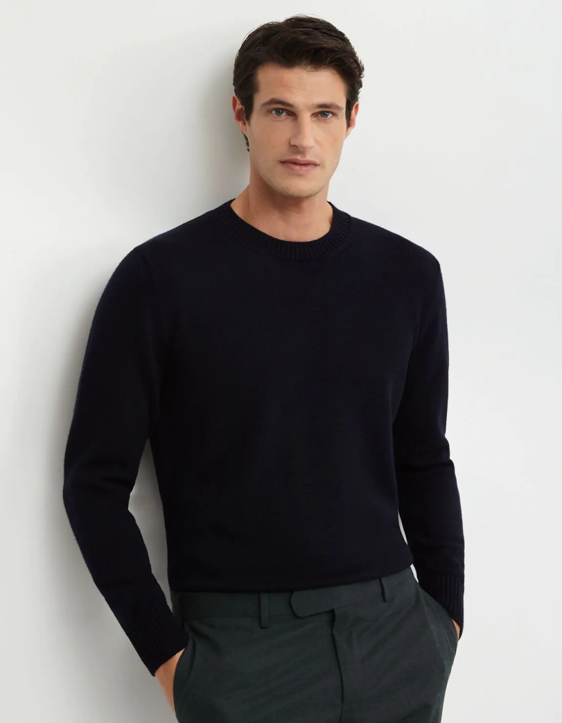 Xacus Maglia Blu navy Filato lana merino finezza 7