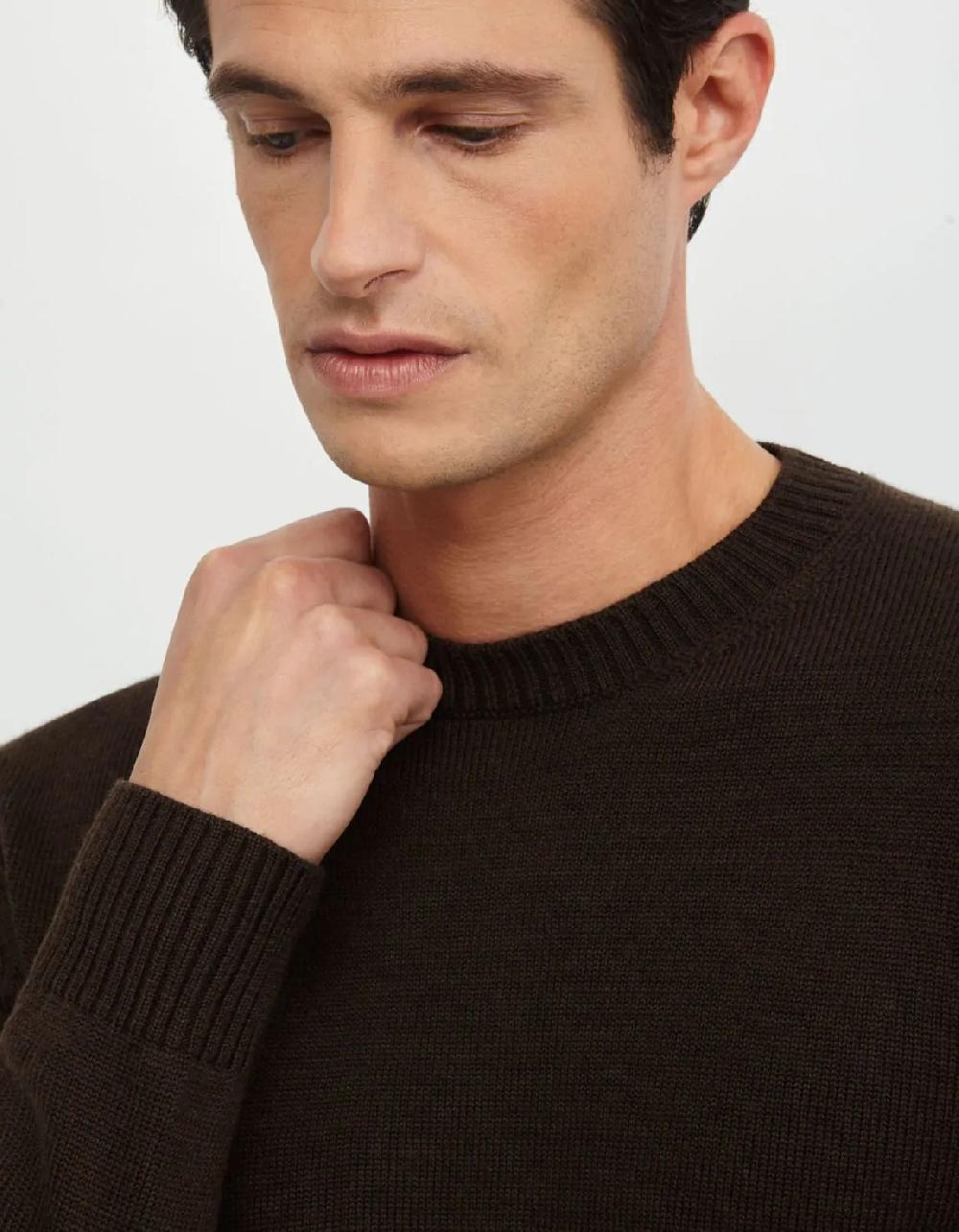 Xacus Maglia Marrone Filato lana merino finezza 7