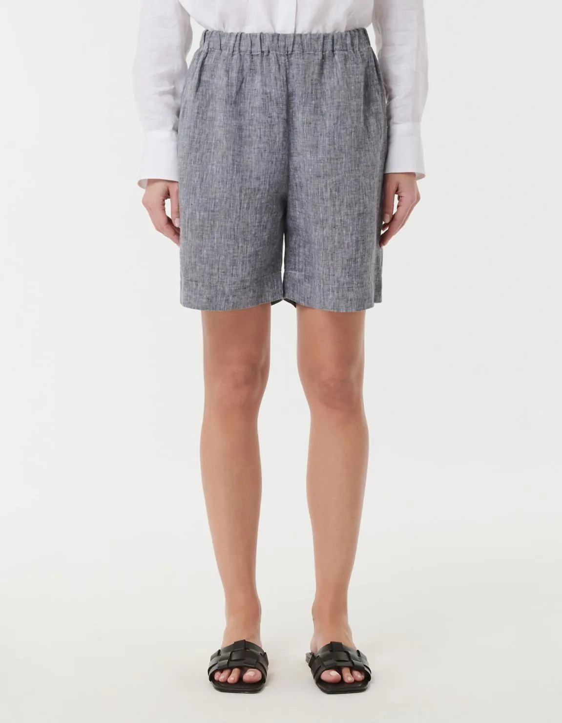 Xacus Pantalone Grigio melange Lino Tinta Unita