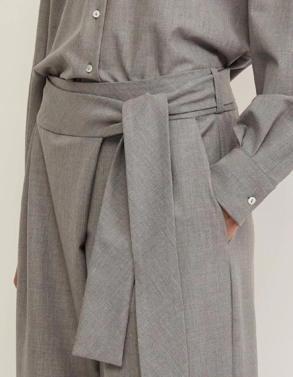 Xacus Pantalone Grigio Misto viscosa Tinta Unita